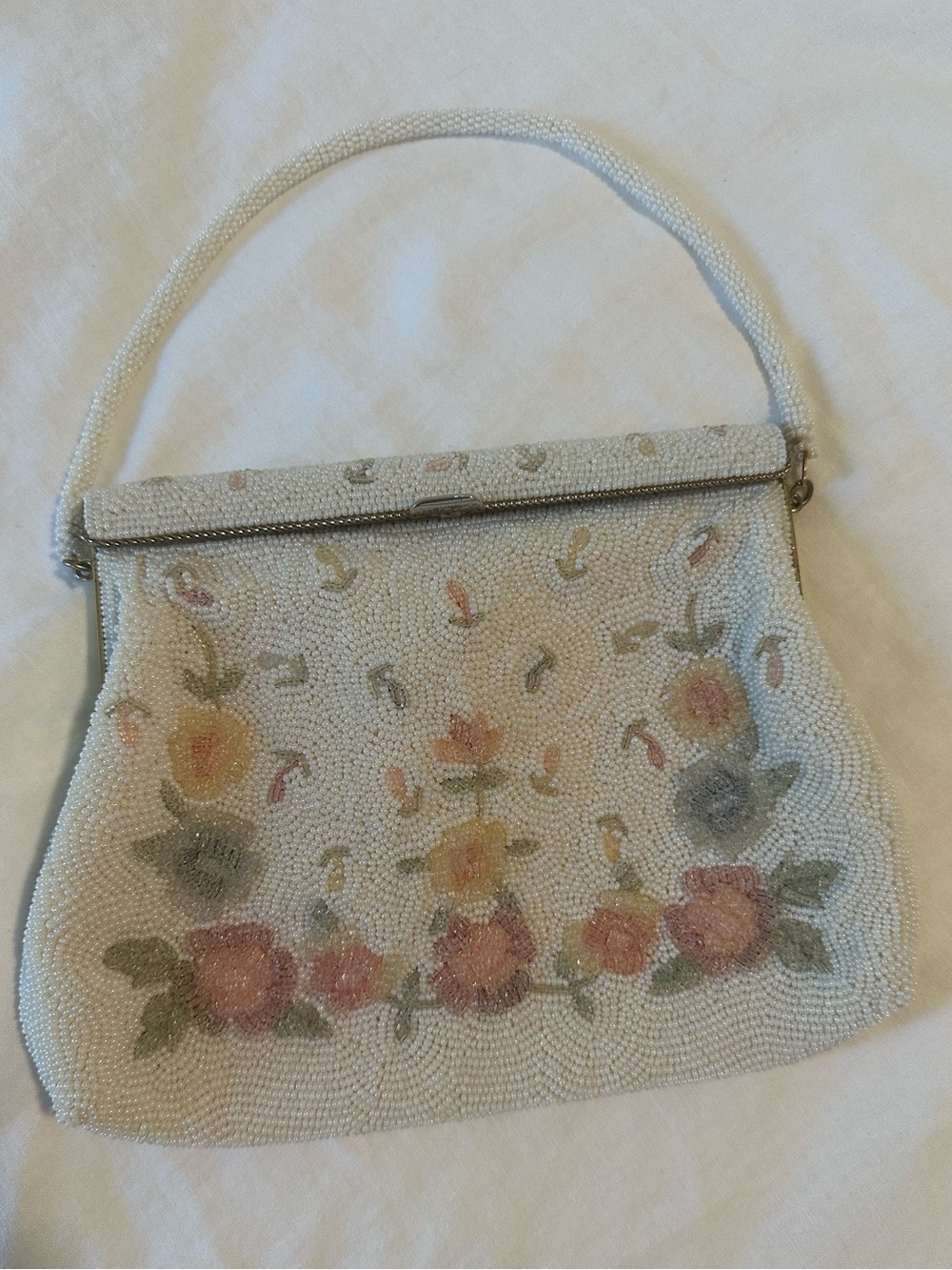 Vintage Beaded Floral Handbag